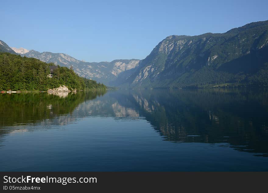 Summer morning at lake Bohinj. Summer morning at lake Bohinj