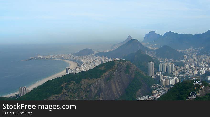 Rio de Janeiro panorama photographed from the Sugar Loaf, Brazil, South America. Rio de Janeiro panorama photographed from the Sugar Loaf, Brazil, South America