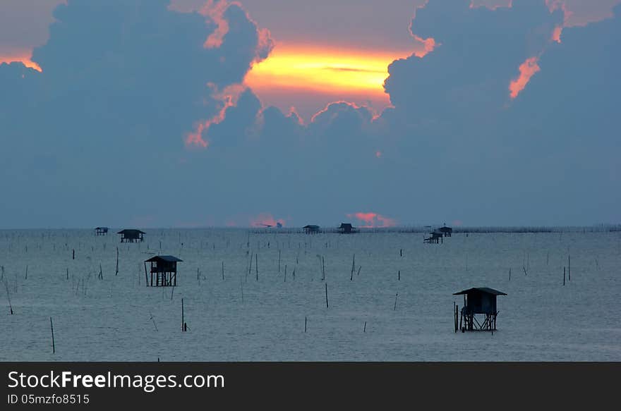 The sea at sunrise time