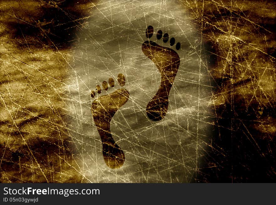 Grunge footprints