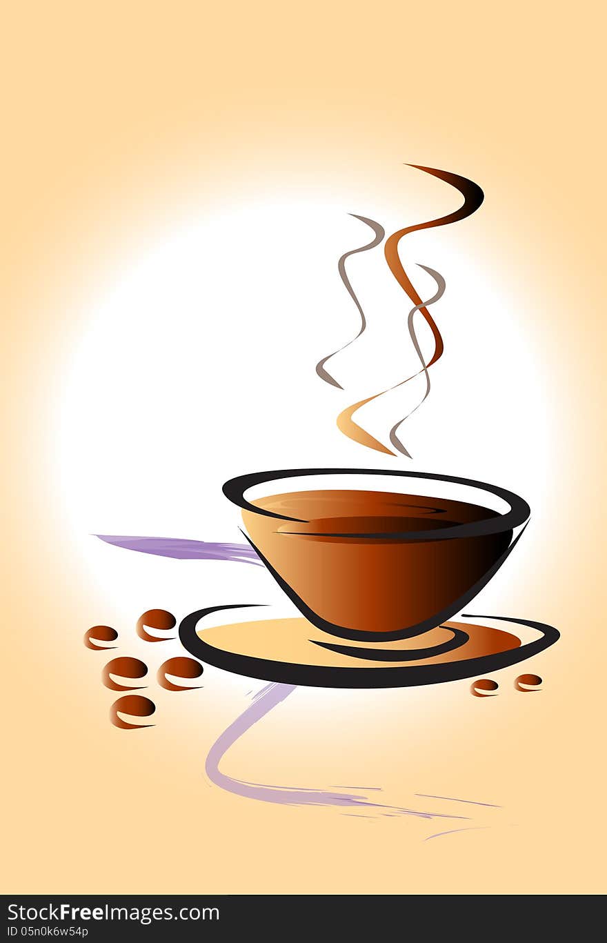 Create a graphic image. Coffee cup filled with the fragrance. Represents the drink to taste Heat causes the conversion brush decorative brown tones of coffee. Create a graphic image. Coffee cup filled with the fragrance. Represents the drink to taste Heat causes the conversion brush decorative brown tones of coffee.