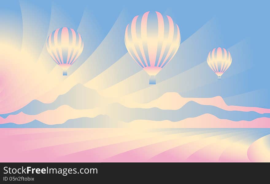 Air balloon in the sky