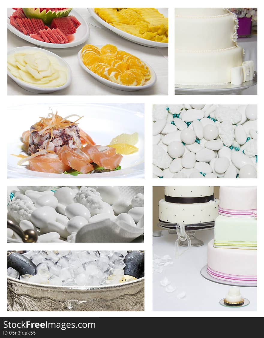 Wedding food collage