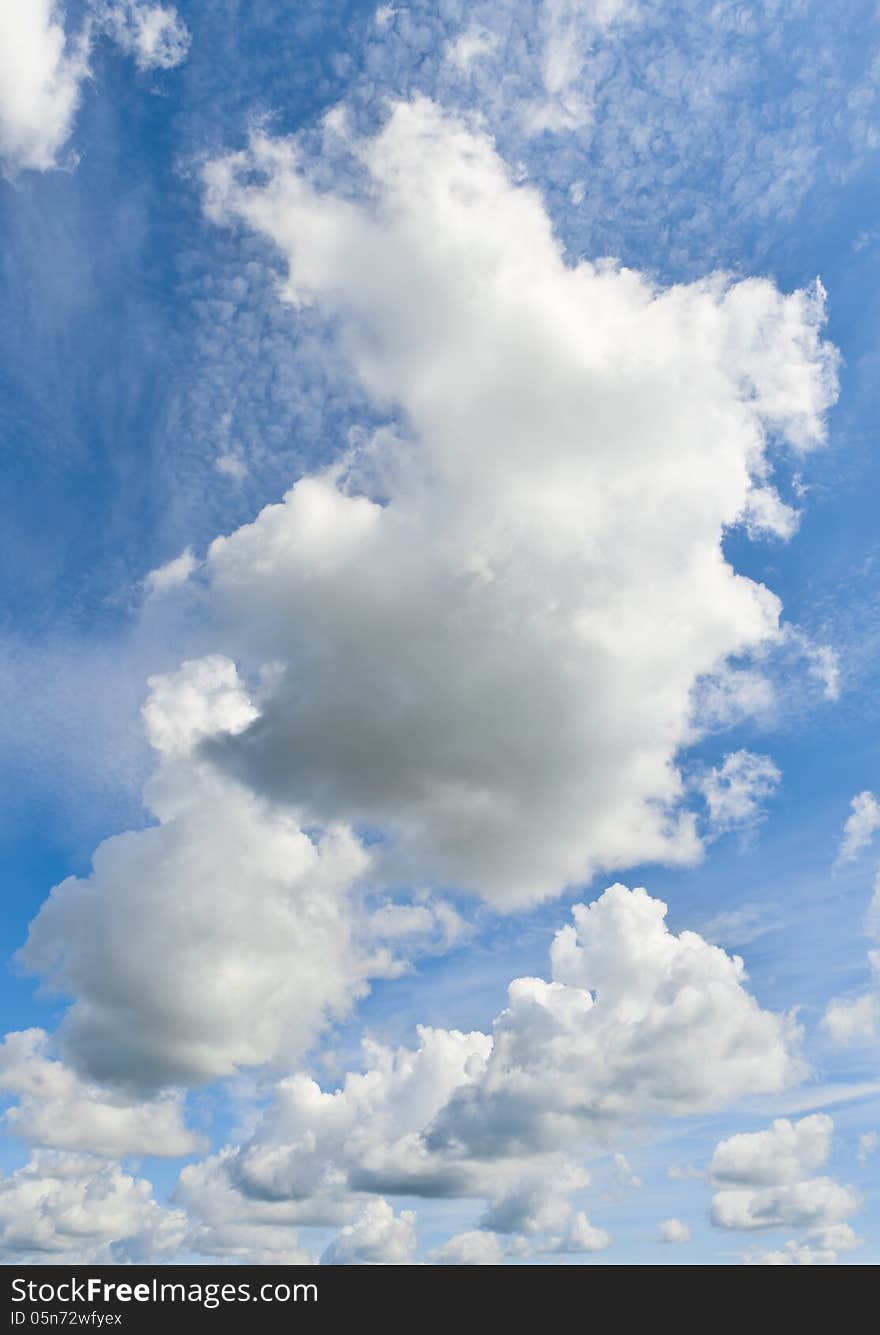 Summer clouds against blue sky