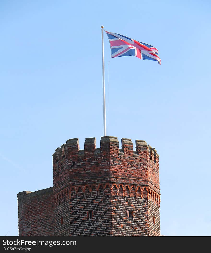 The Union Flag Flying From a Castle Turret.