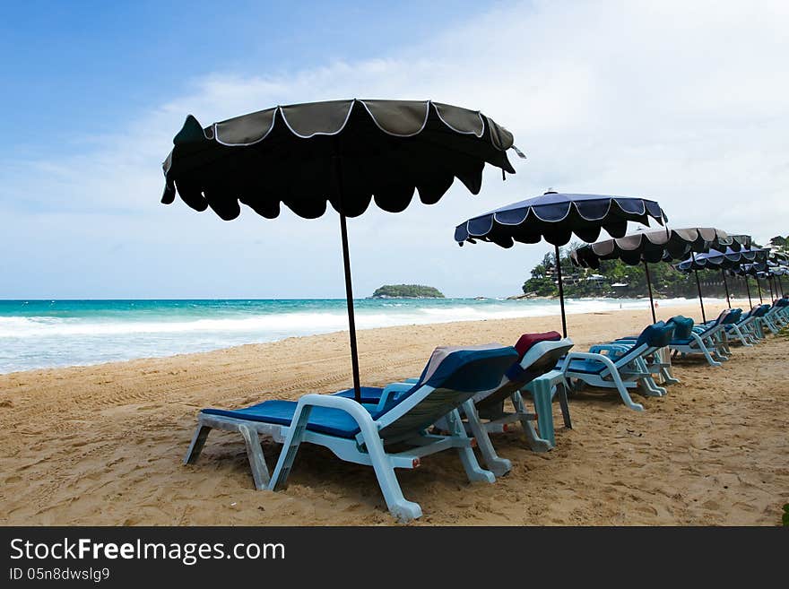 Chairs and umbrellas on the beach