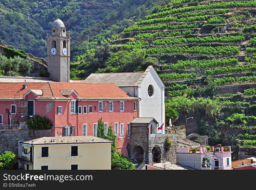 Italian landscape in Mediterranean village