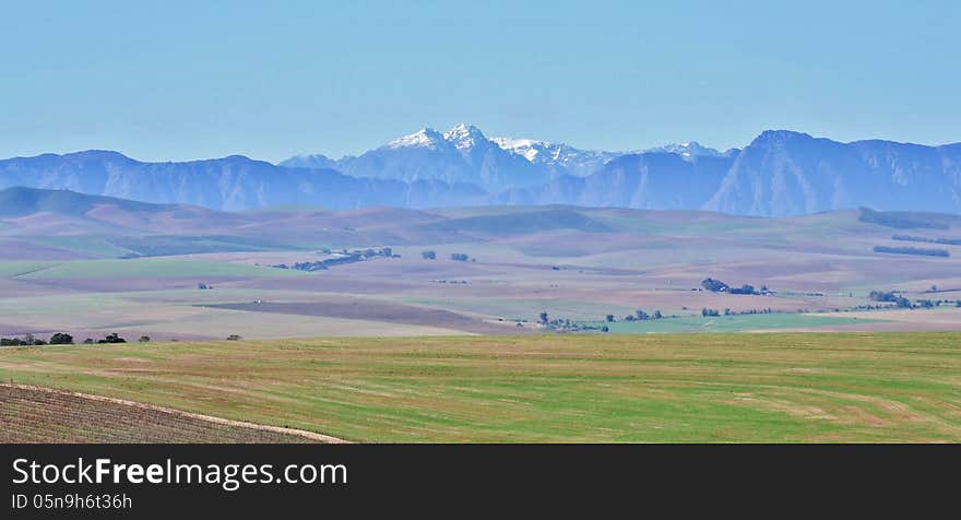 Landscape with snow on ceres mountains. Landscape with snow on ceres mountains