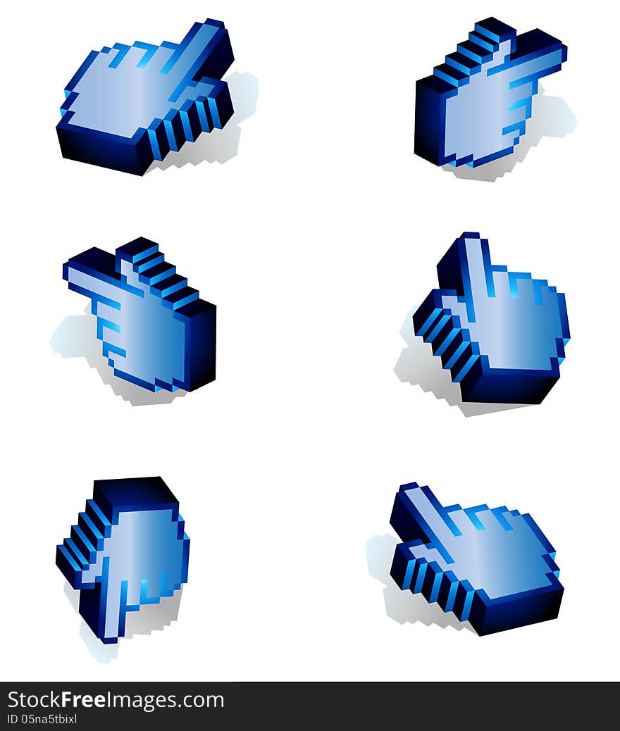 Set of pixel pointers in shape of a hand