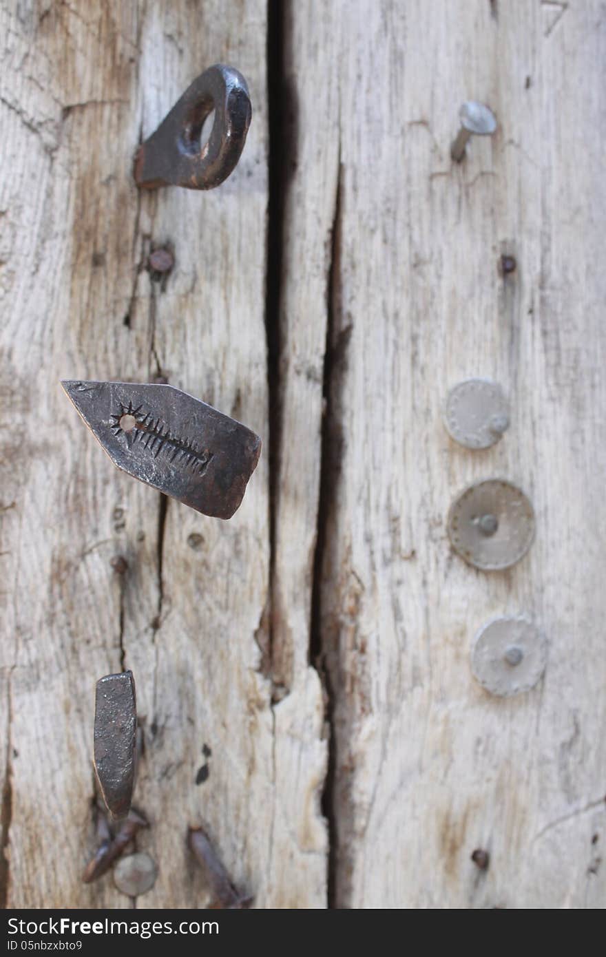 Iron Objects In Wood