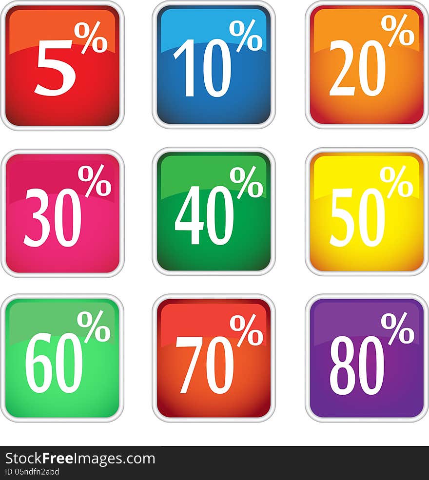 Stock image - a set of icons discounts.