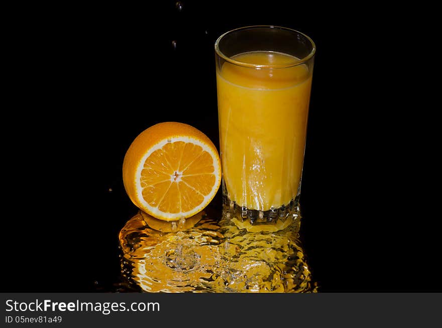 A Glass Of Juice In The Liquid