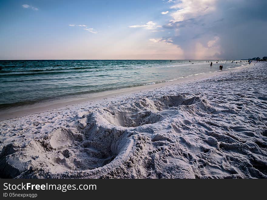 Sand structures on beach