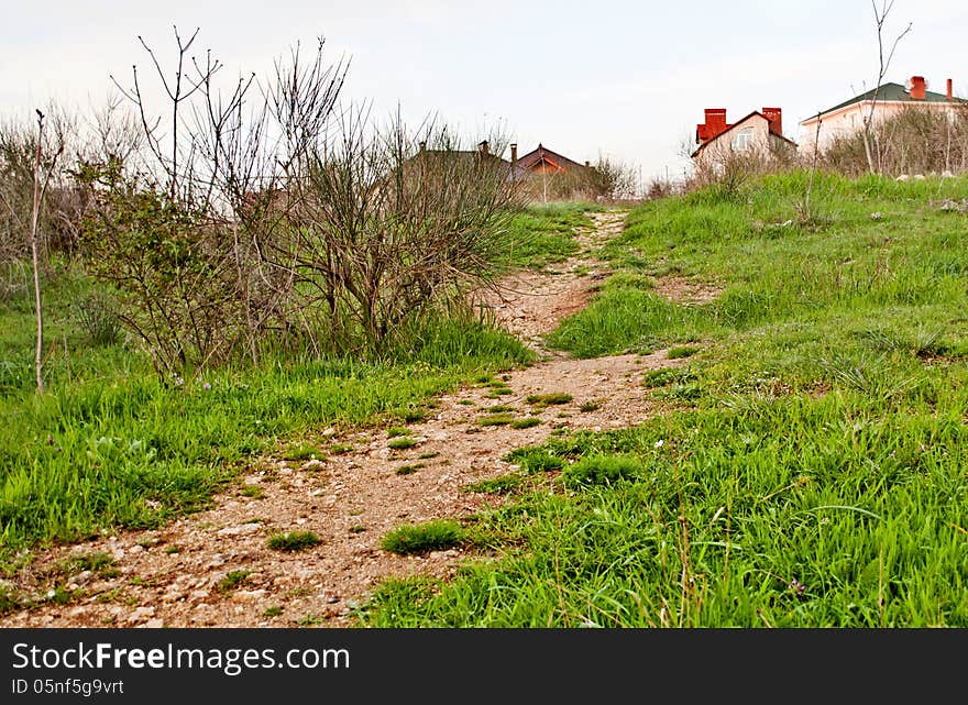 A path upslope