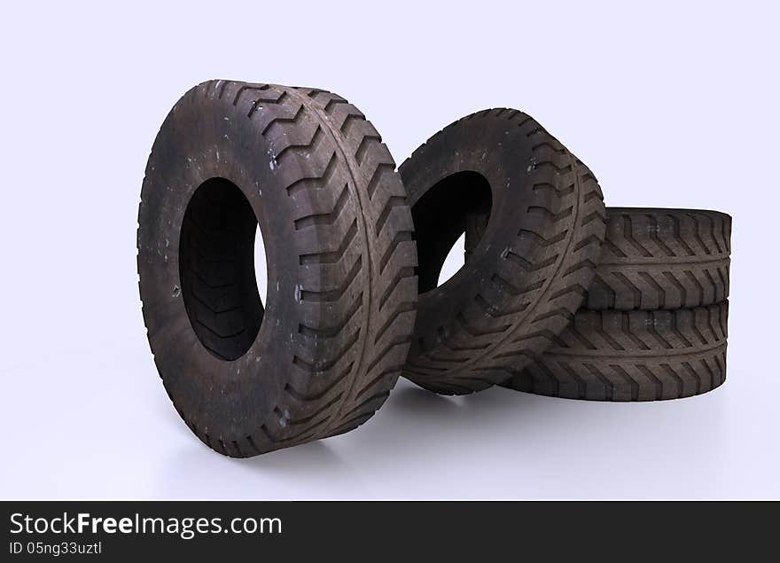 Illustration and rendering Earth Mover Tire Molds