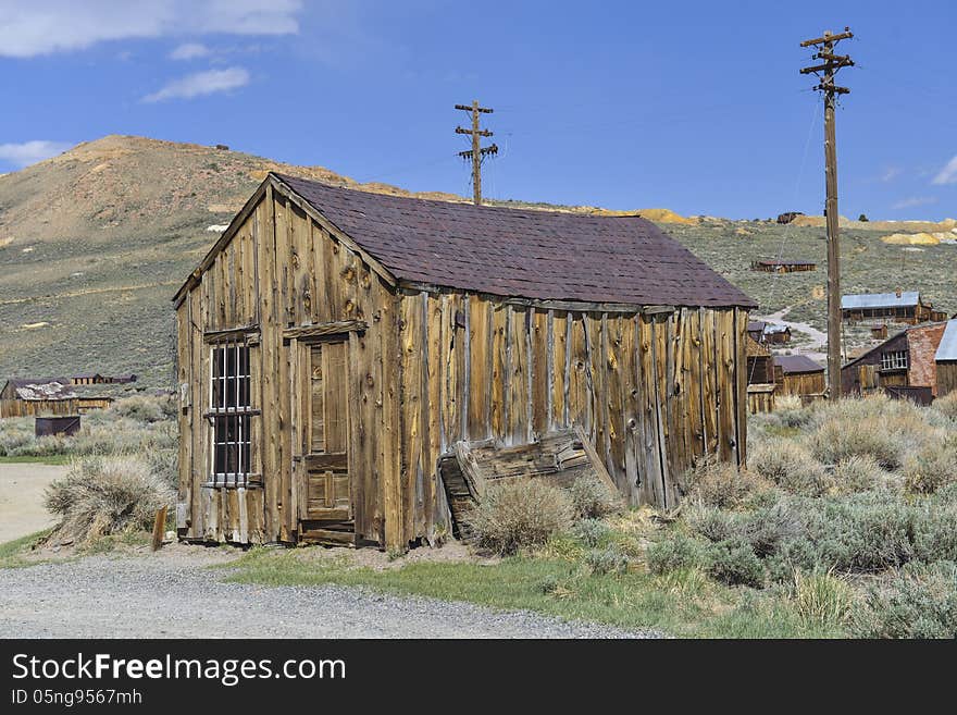 Old shed at Bodie gosth town National Park, California.