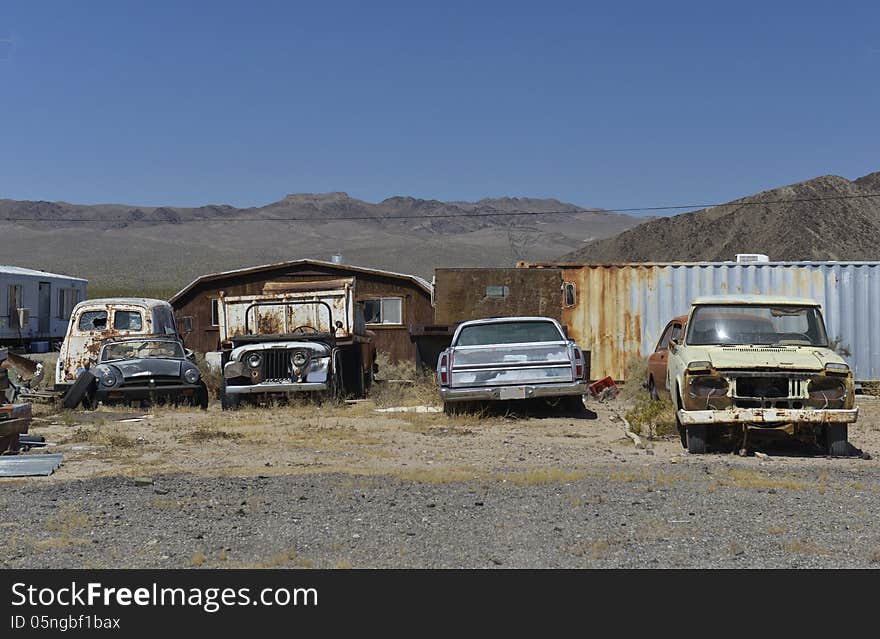 Abandoned Car in Mojave Desert. Abandoned Car in Mojave Desert.