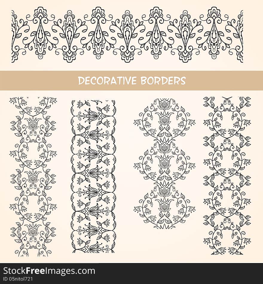 Decorative Lace Floral Borders.