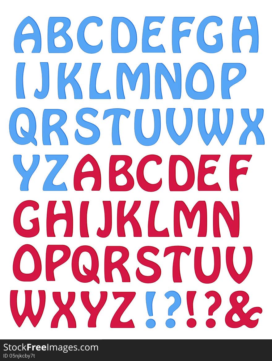 Blue And Red Hobo Style Letters