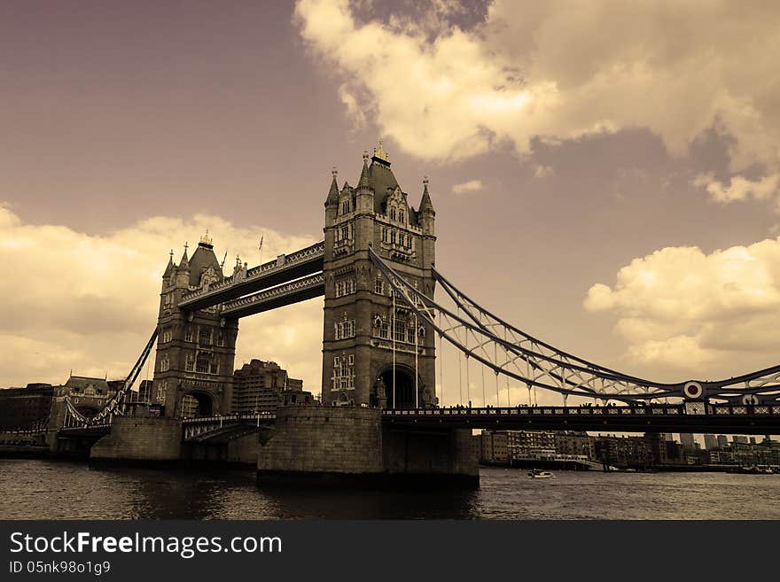 Tower Bridge on the river Thames in London, UK