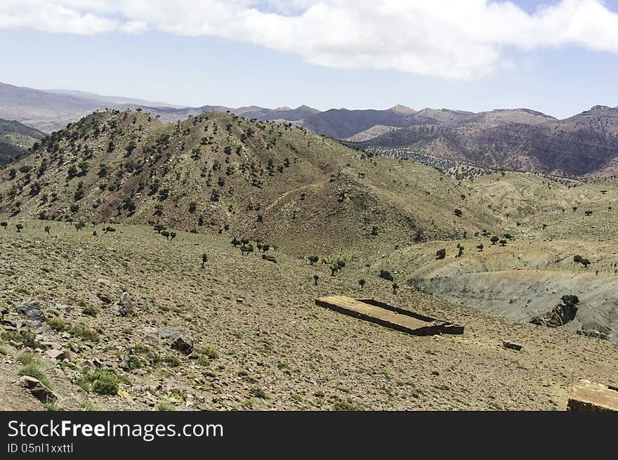 Morocco. The building in High Atlas Mountains