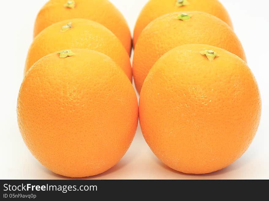 Photographed the group of oranges on a white background. Photographed the group of oranges on a white background