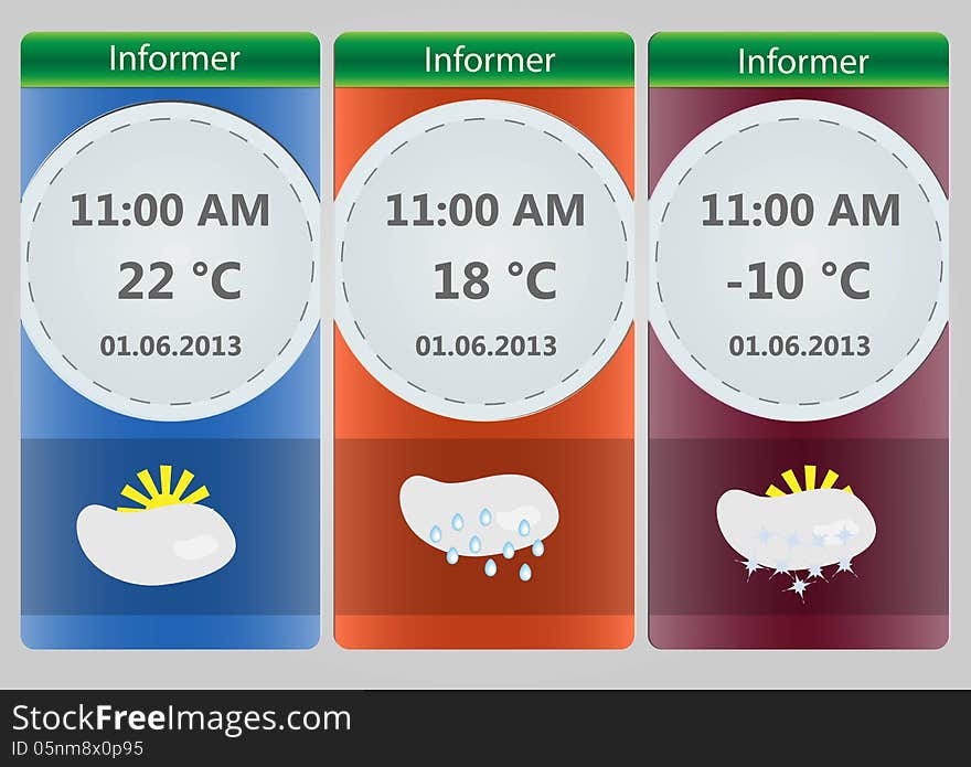 Three templates for weather informer. Three templates for weather informer