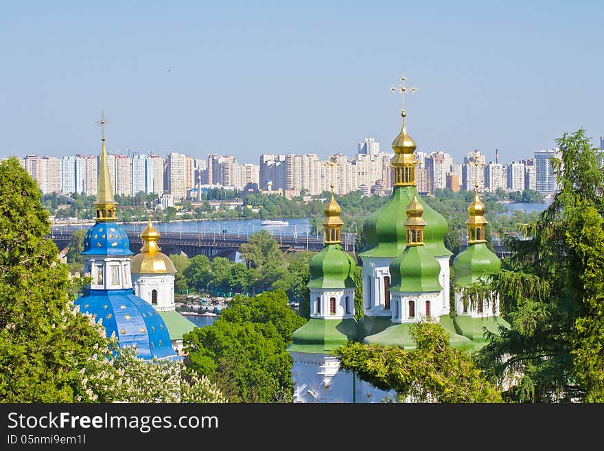 Domes Of Vydubychi Monastery