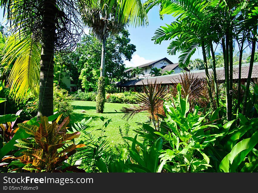 Landscaped tropical gardens in Phuket Thailand. Landscaped tropical gardens in Phuket Thailand