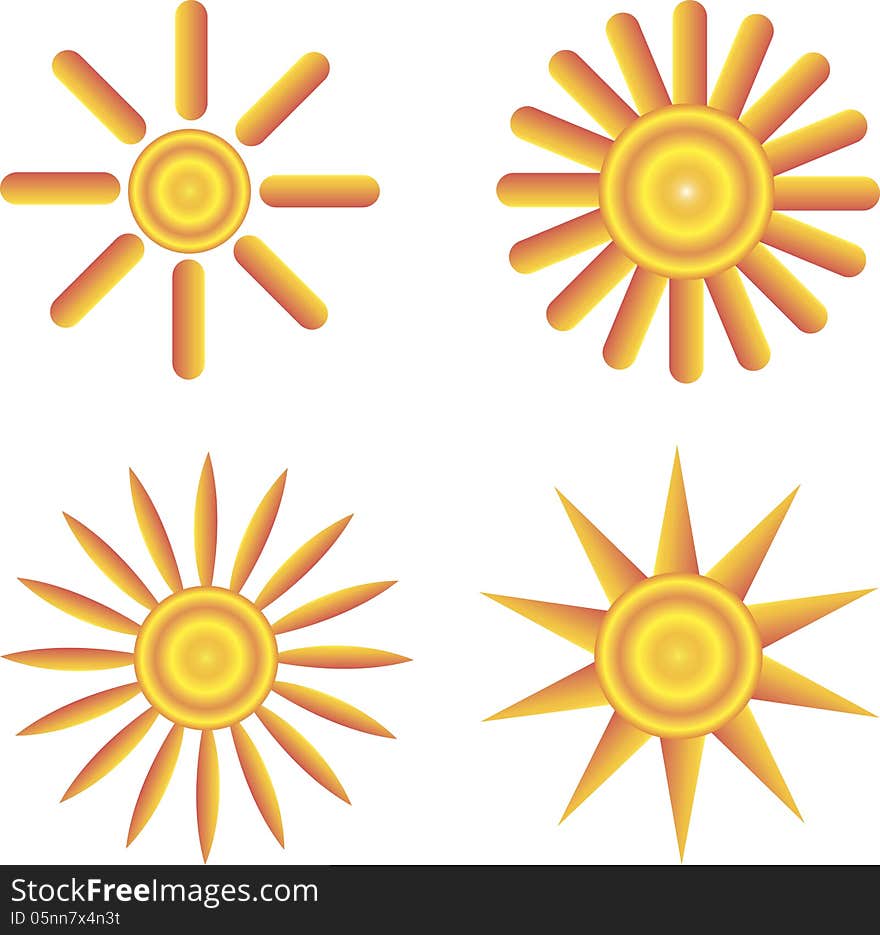 The sun icon. Symbol.