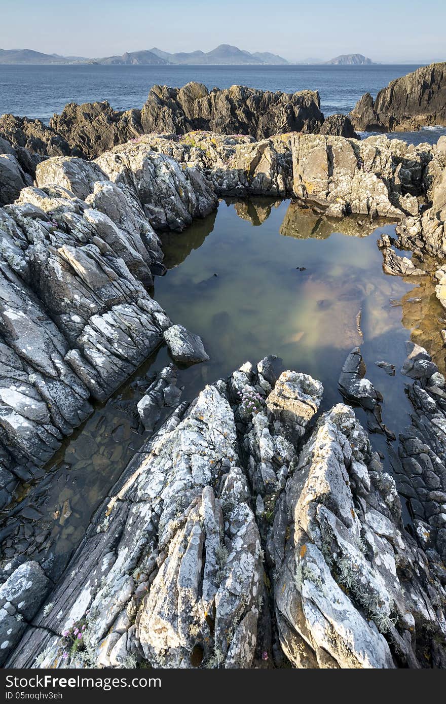 Irish coastline at sunset