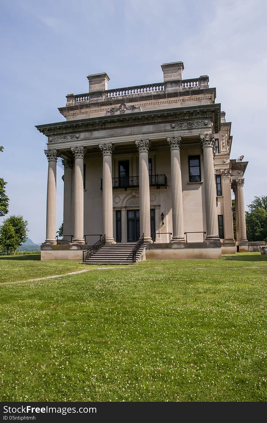 South entrance to Vanderbilt Mansion in Hyde Park New York