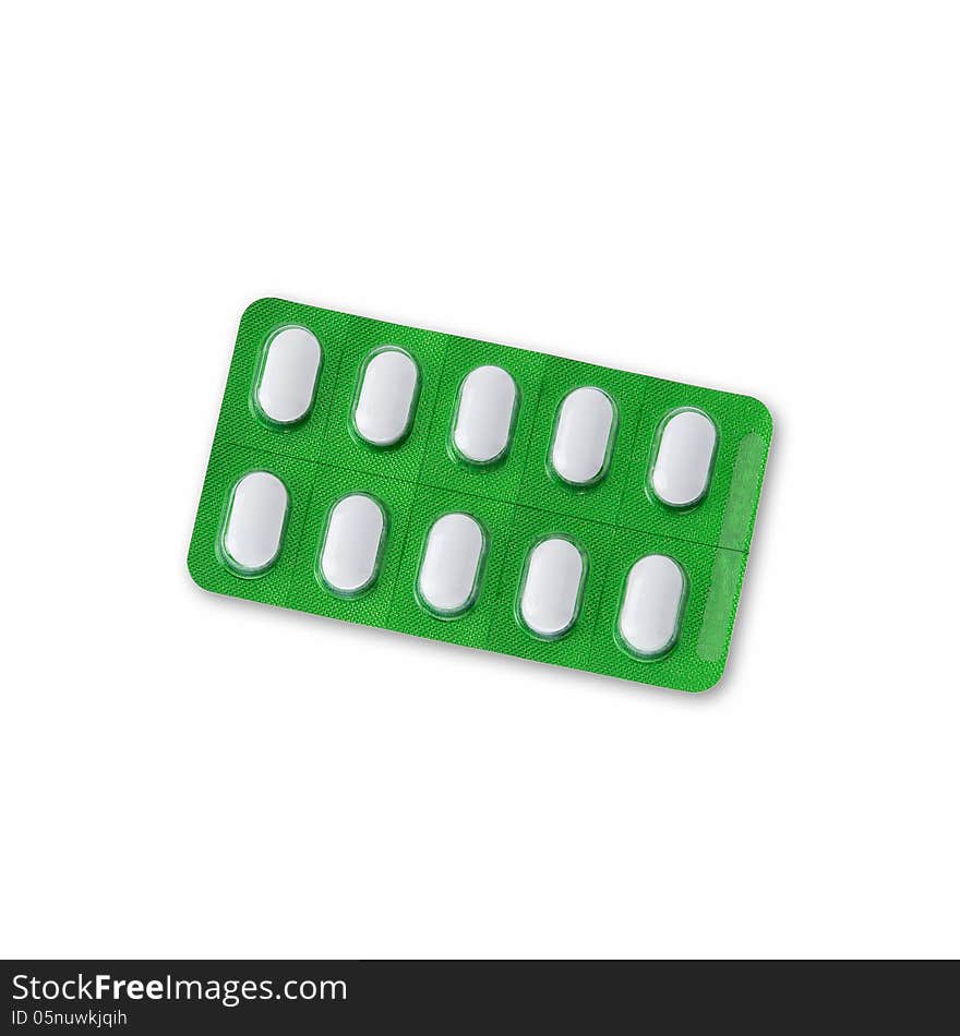 White Pills In Green Blister