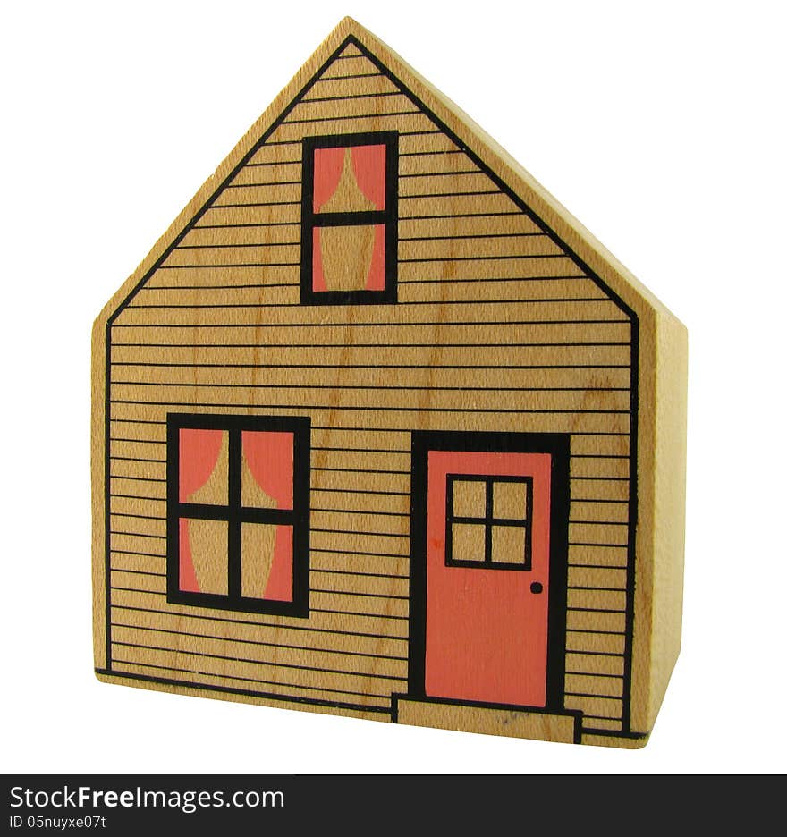 Isolation Of A Toy Wooden House With Clipping Path. Isolation Of A Toy Wooden House With Clipping Path