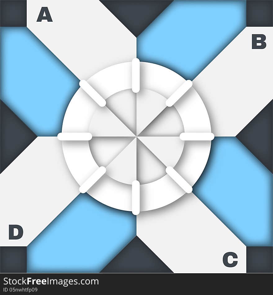 Abstract paper infografics with circle for icons. This is file of EPS10 format.