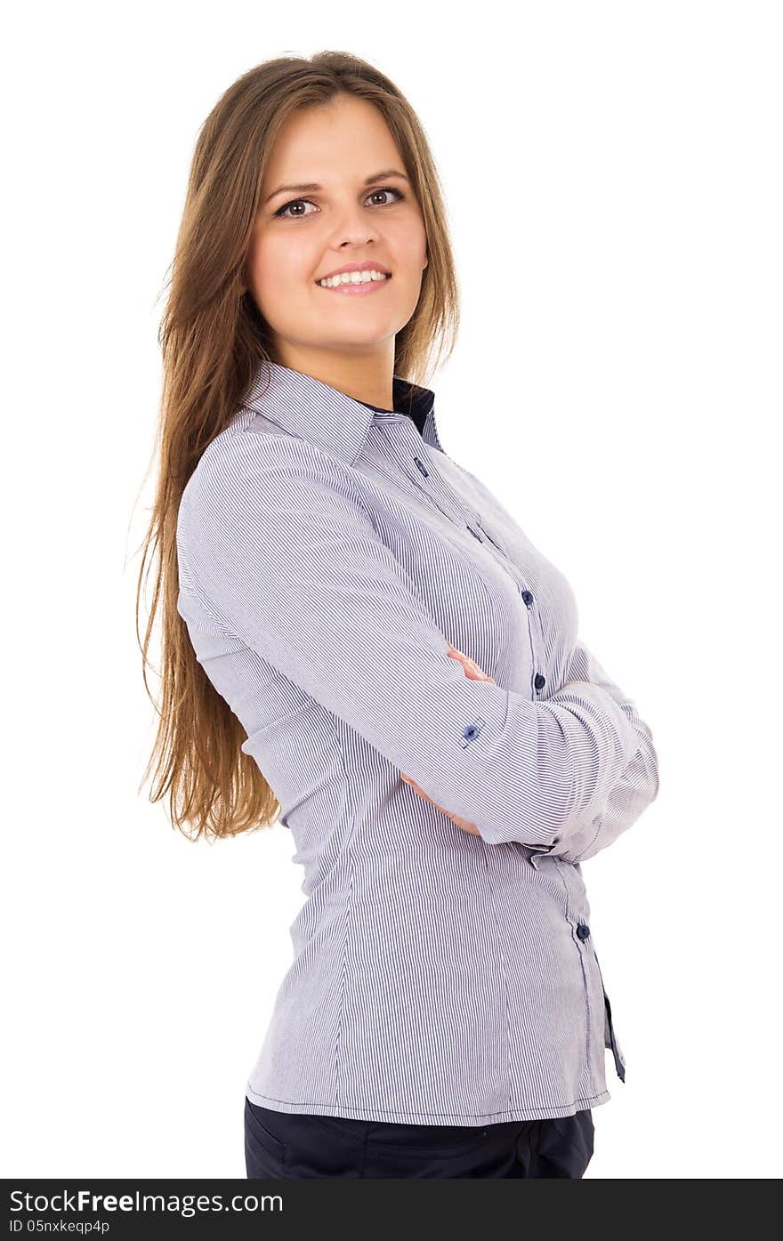 Happy young girl standing