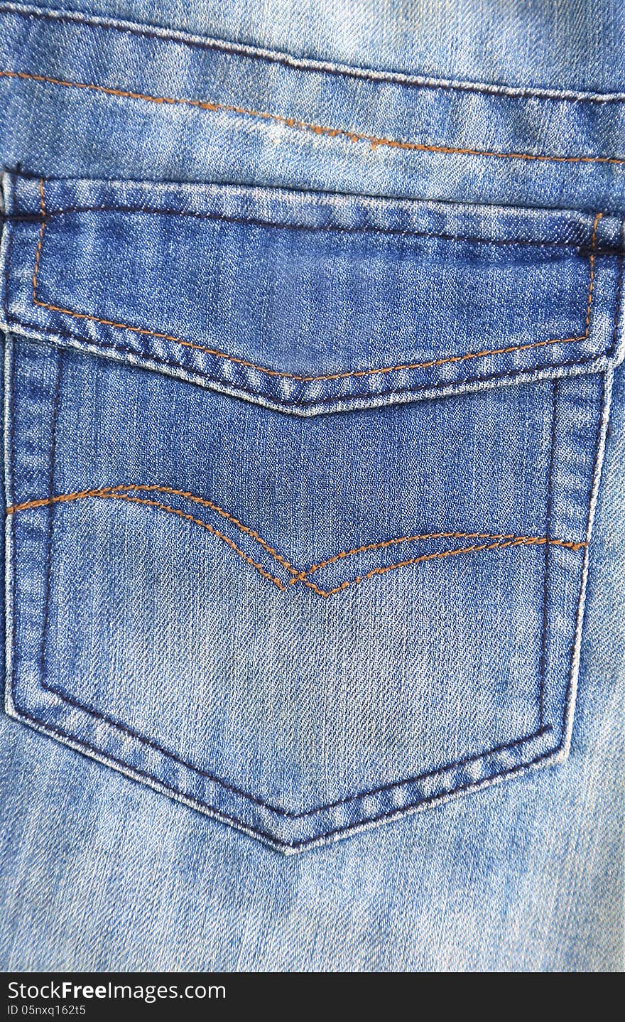 Jeans texture. Hip pocket. Close-up. Whole background.