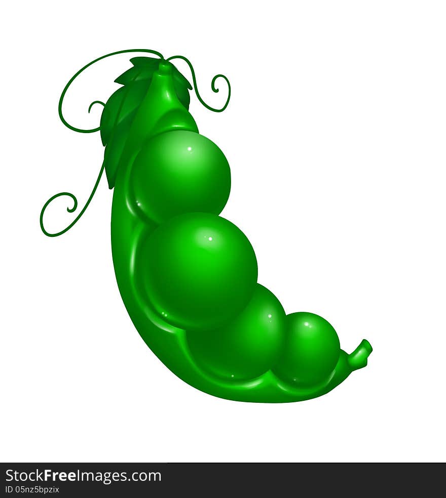 Green peas isolated illustration cartoon humor. Green peas isolated illustration cartoon humor