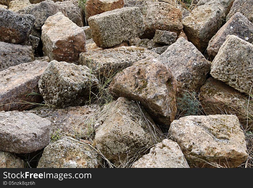 Large rocks on the island of Crete, Greece