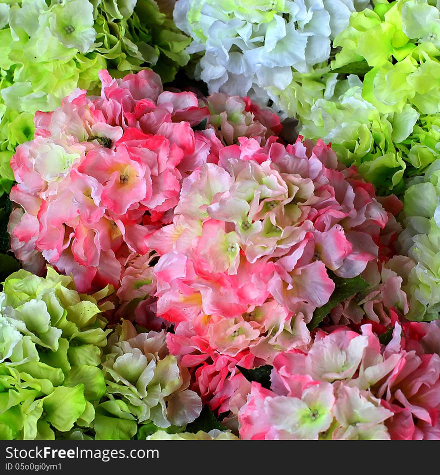 Colorful of decoration artificial flower