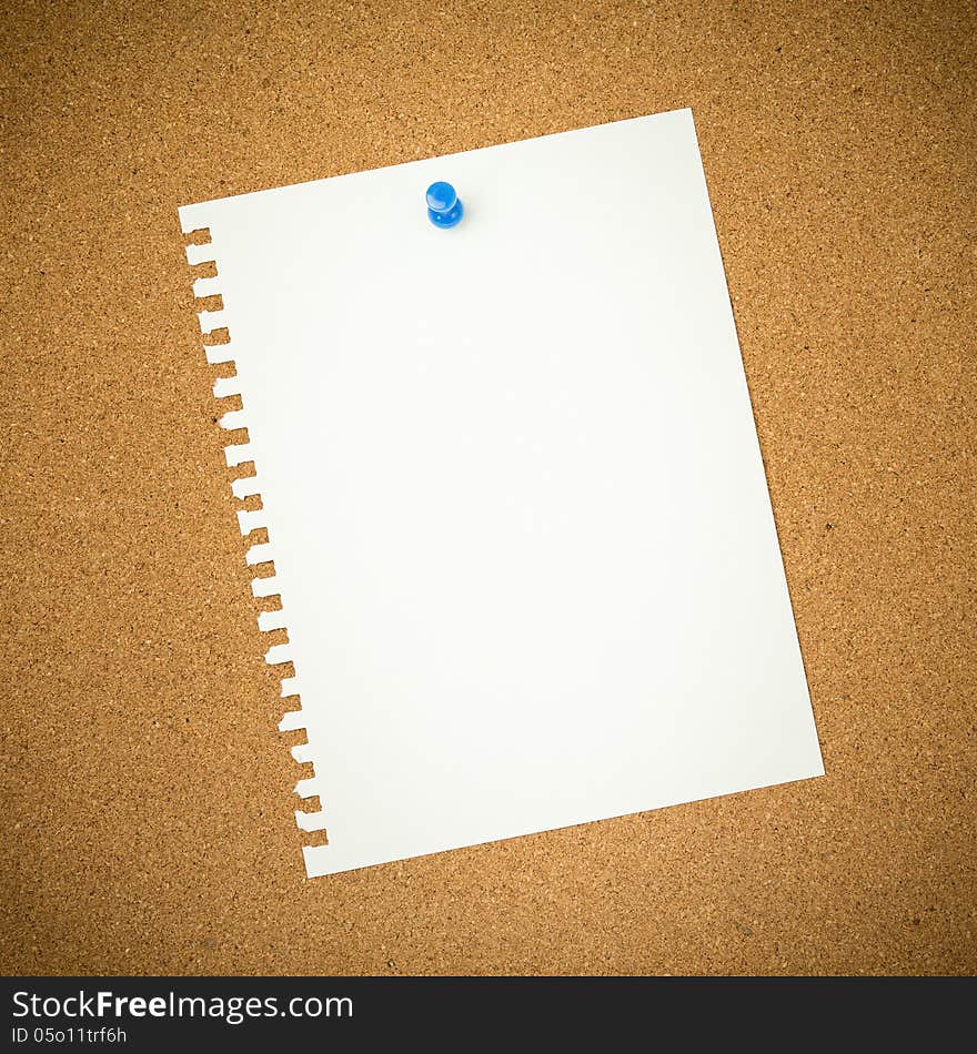 Blank Paper On Cork Board