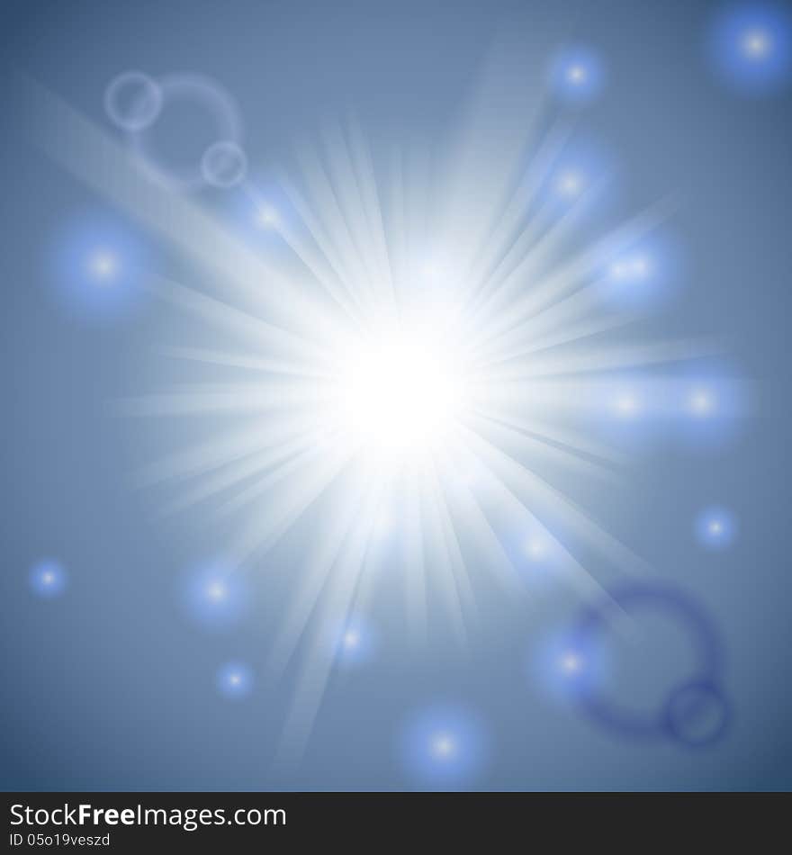 Abstract night sky explosion background. Vector illustration for your party invitation. Element for web design. Like midnight picture with stars.