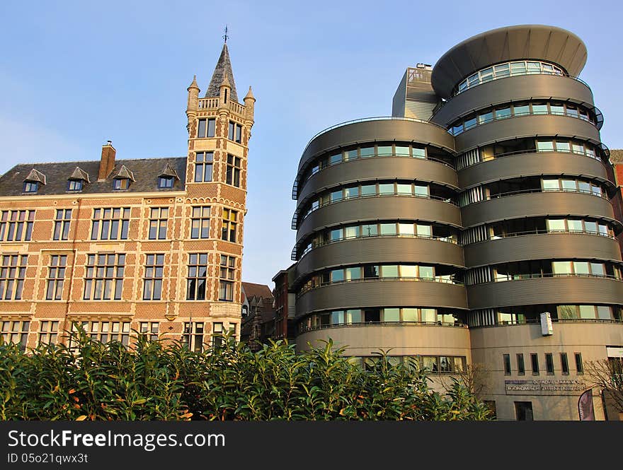 Old and modern in Antwerpen, Belgium. Old and modern in Antwerpen, Belgium