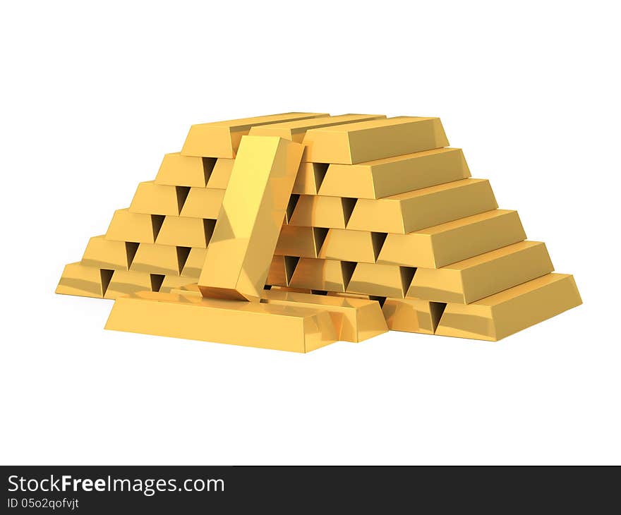 Stacked golden bars