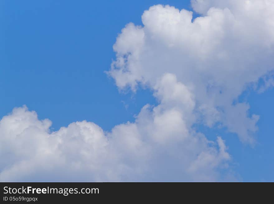 White clouds in the blue sky