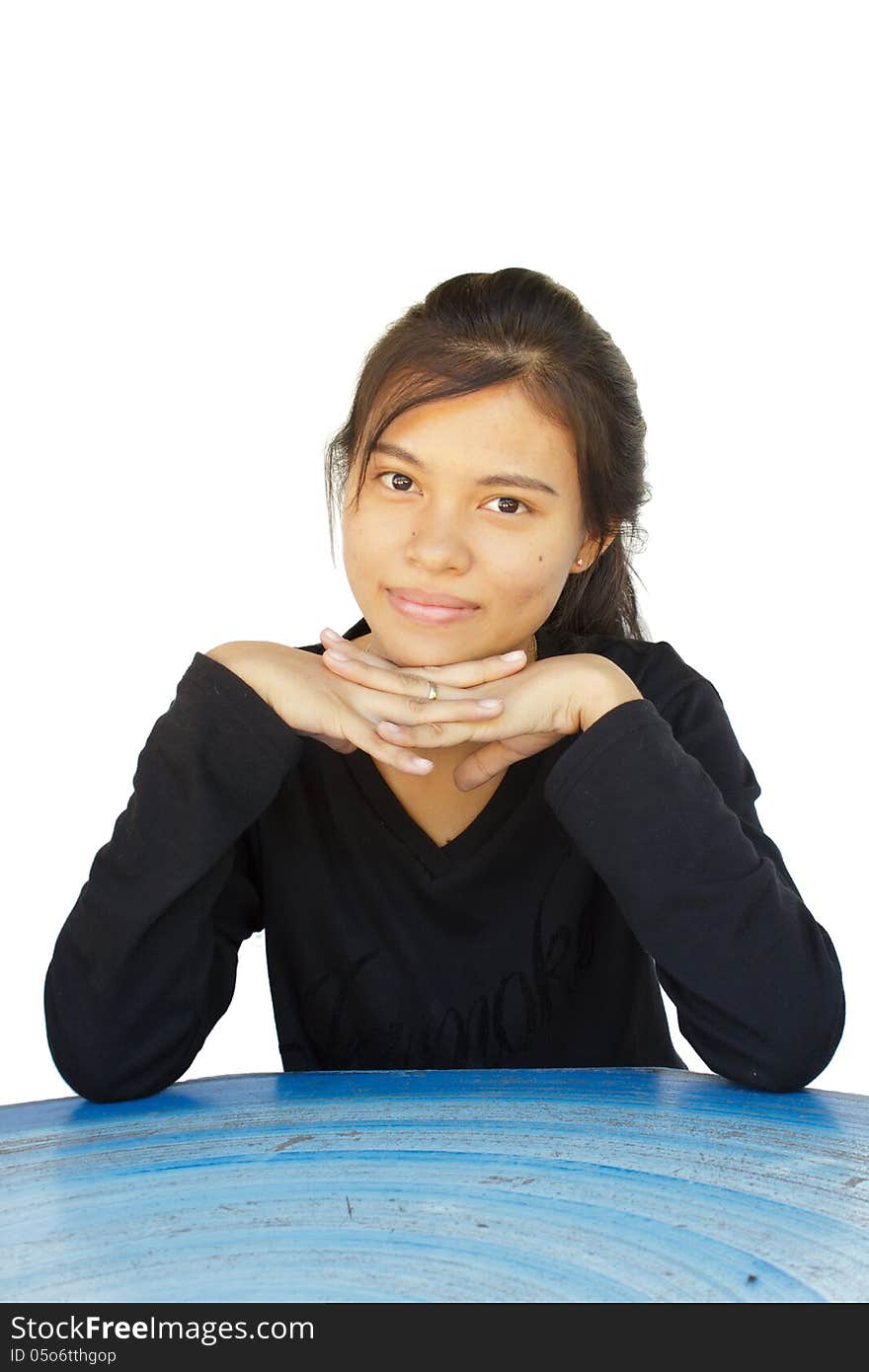 Happy smiling girl of Asian at leisure