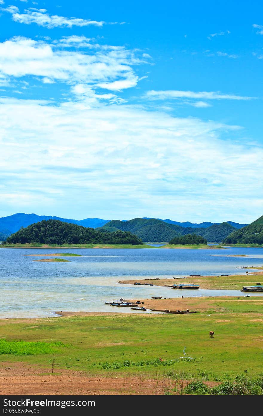 Views Over The Reservoir Kaengkrachan Dam