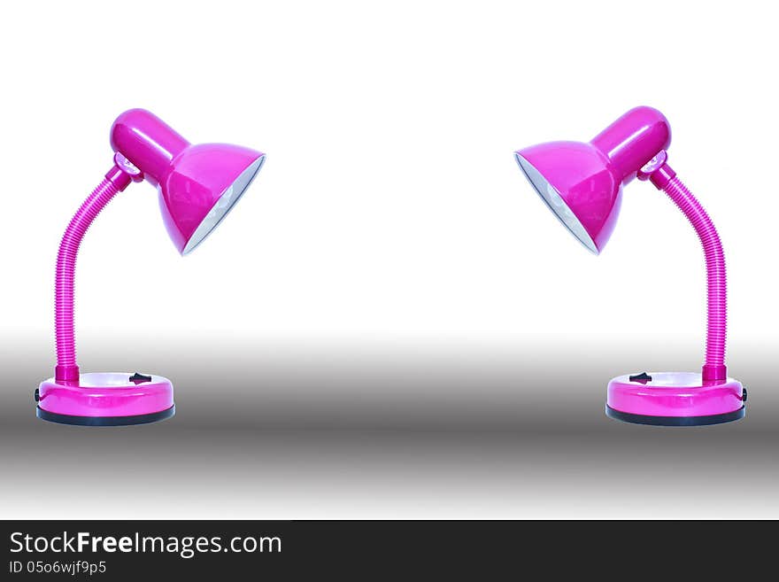 Pink table lamp isolated