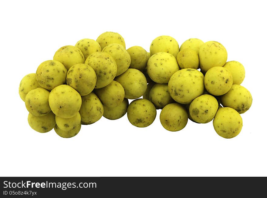 Lansium domesticum or Longkong,Thai fruits isolated white on background