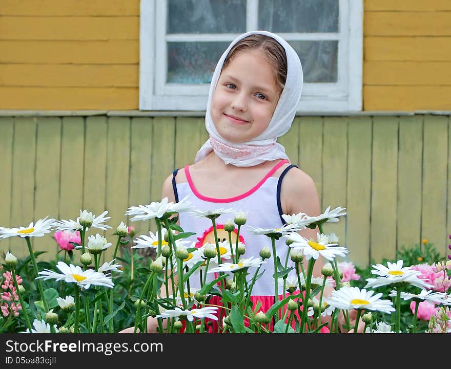 Russian Girl In A Headscarf